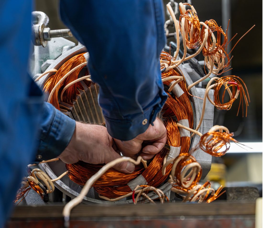 Bobinage d'un moteur &eacute;lectrique pour machine tournante industrielle