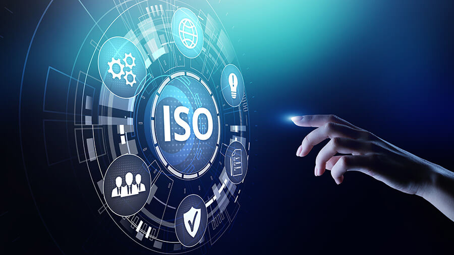 hologramme numérique représentant les normes ISO d'une organisation